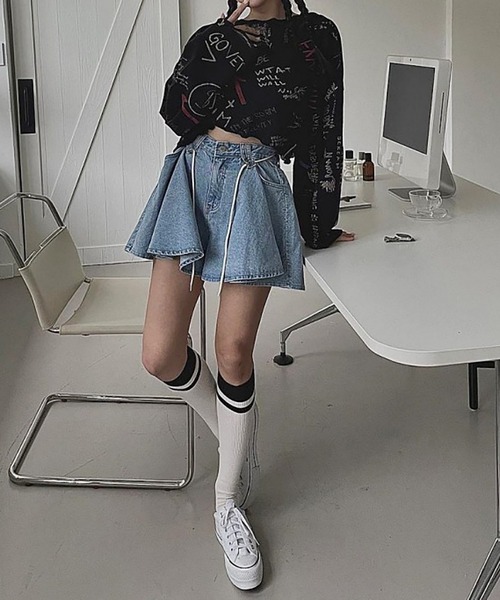 Girly Doll（ガーリードール） パンツ デニムフレアショートパンツ