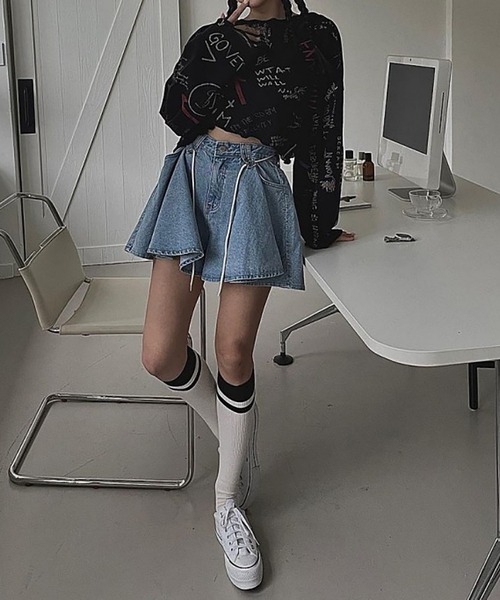 Girly Doll（ガーリードール） パンツ デニムフレアショートパンツ