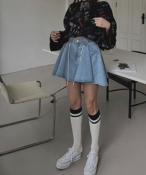 Girly Doll（ガーリードール） パンツ デニムフレアショートパンツ