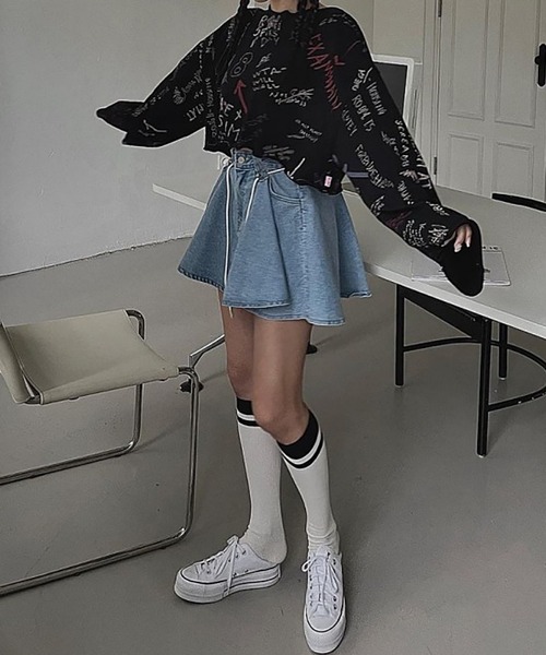 Girly Doll（ガーリードール） パンツ デニムフレアショートパンツ