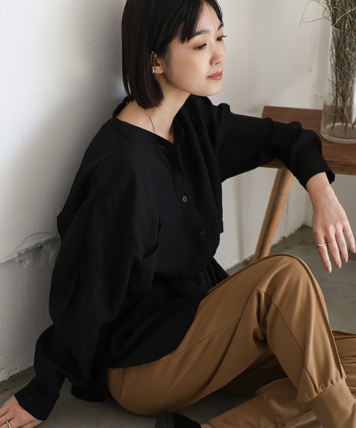 「select MOCA Et」 長袖ブラウス FREE ブラック レディース_画像8