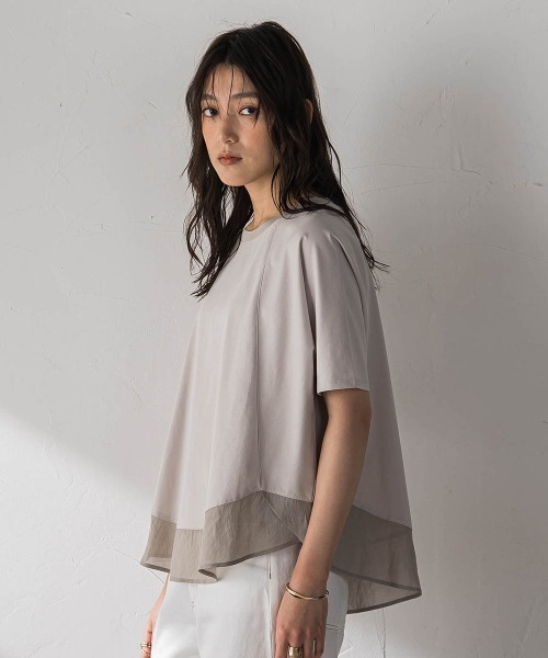 tシャツ ドライコットンラウンドヘムドルマンプルオーバー レディースの画像