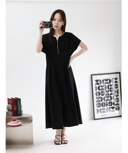 fifth（フィフス） ワンピース 半袖 前後2wayウエストタックワンピース