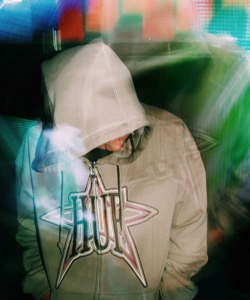 「HUF」 ジップアップパーカー X-LARGE ブラック メンズ_画像4