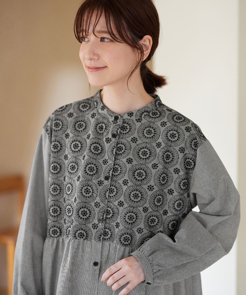 「Viola e Viola」 長袖ワンピース M チャコール レディース_画像5