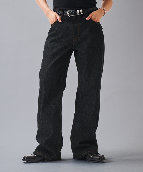 アンダーハンク　リジット黒デニム ANDER HUNK ジーンズ Crack ＆ Rigid Straight Denim/クラック