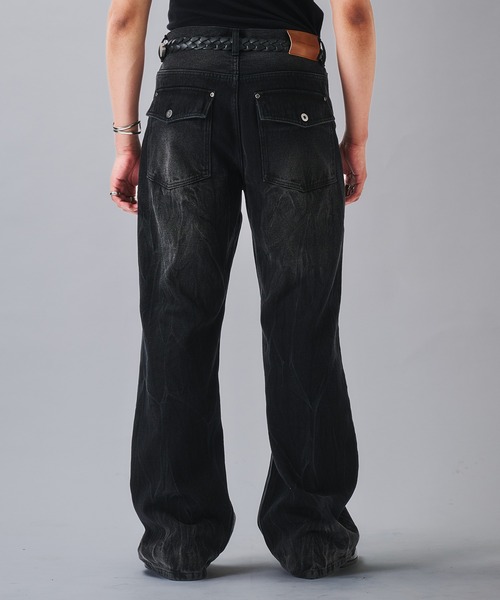 アンダーハンク　リジット黒デニム ANDER HUNK ジーンズ Crack ＆ Rigid Straight Denim/クラック