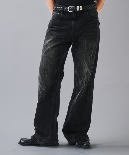 ANDER HUNK ジーンズ Crack ＆ Rigid Straight Denim/クラック