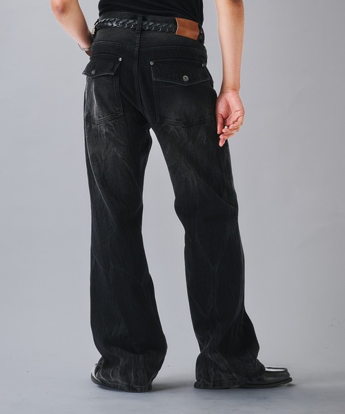 アンダーハンク　リジット黒デニム ANDER HUNK ジーンズ Crack ＆ Rigid Straight Denim/クラック