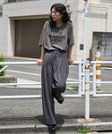tシャツ 半袖 ルーズネック ピグメントロゴT...の詳細画像2