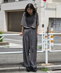 tシャツ 半袖 ルーズネック ピグメントロゴT...の詳細画像3