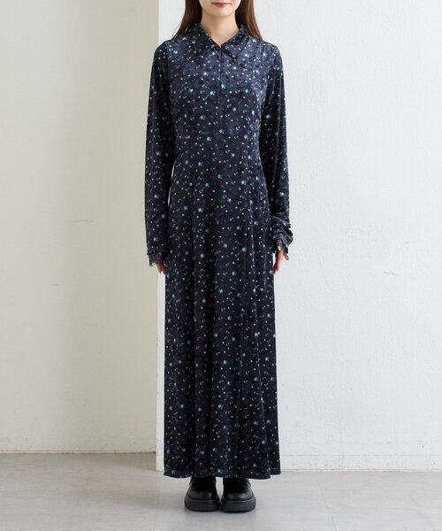 mystic 花柄ベロアワンピース mystic（ミスティック） ワンピース 花柄ベロアワンピース : ZOZOTOWN