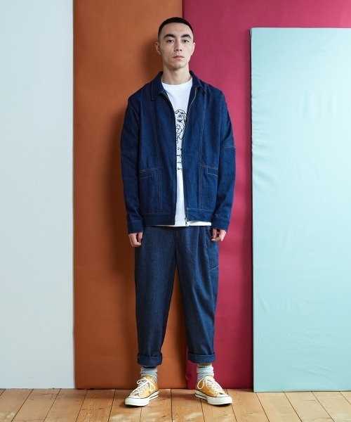 rehacer レアセル ダークブルーワイドkojimaデニムパンツ　Lsize Big Pocket Wide Tapered Denim | rehacer