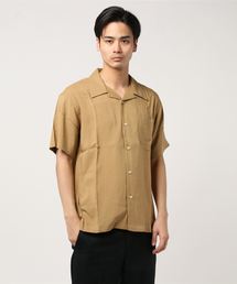 STYLEBLOCK シャツ 無地半袖オープンカラー開襟シャツ メンズ