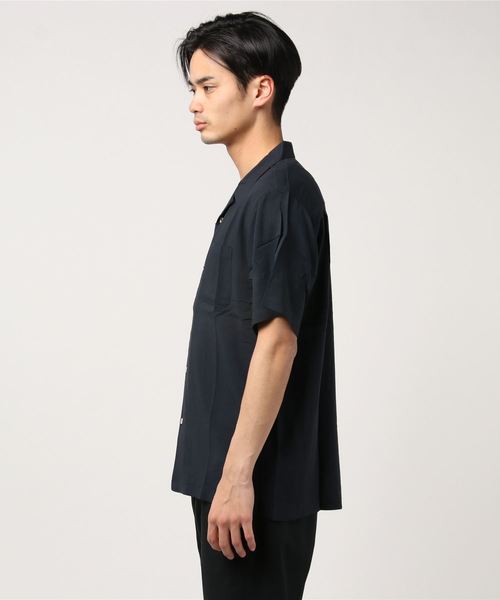 STYLEBLOCK シャツ 無地半袖オープンカラー開襟シャツ メンズ
