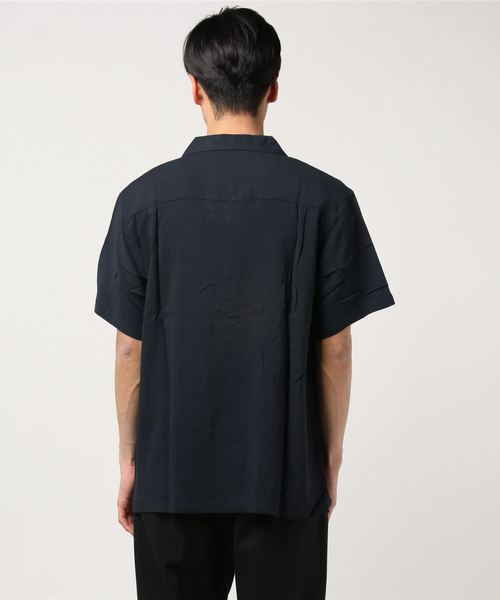 STYLEBLOCK シャツ 無地半袖オープンカラー開襟シャツ メンズ