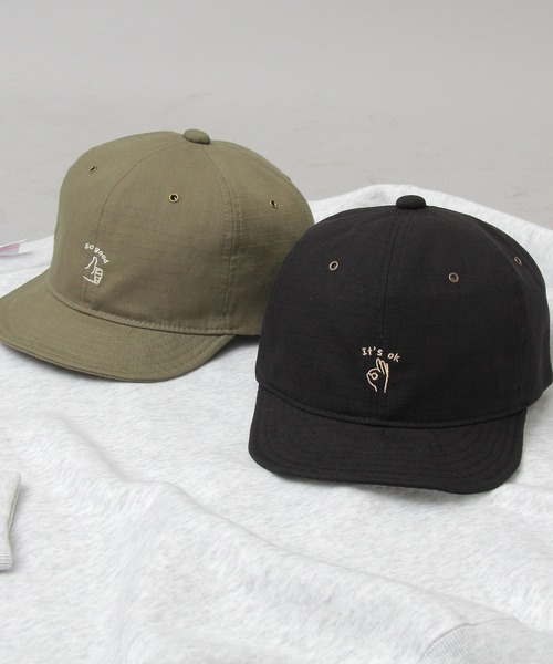 Basiquenti キャップ 帽子 ハンドサイン 刺繍 アンパイアキャップ