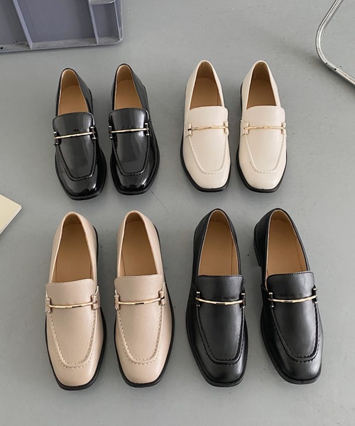 Shoes in Closet ローファー 軽量 やわらか スクエアトゥ ビット