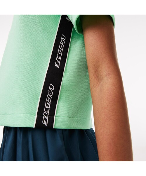 ポロシャツ ポロ シーズナルワッペンクロップドポロシャツ レディース LACOSTE ポロシャツ ポロ シーズナルワッペンクロップド