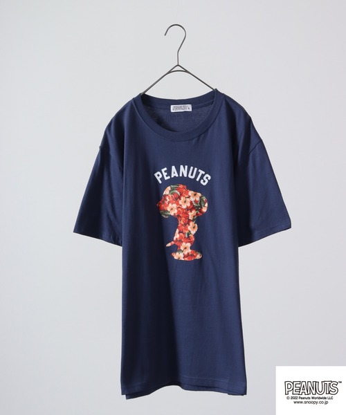 PEANUTS スヌーピー半袖Tシャツ【LL】オレンジ青可愛いカジュアル  