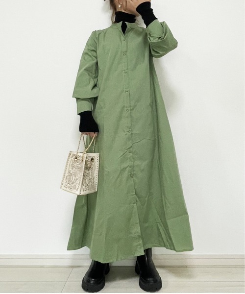 ARCADE（アーケード） ワンピース 袖ボリューム ロングシャツ