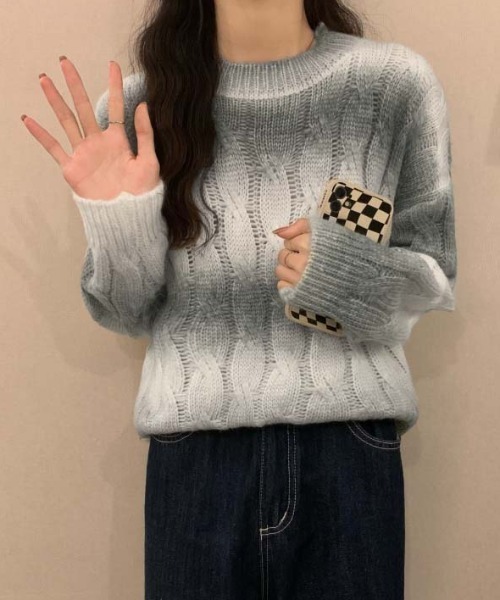 Supreme グラデーショングレー ニットセーター グラデーションニット