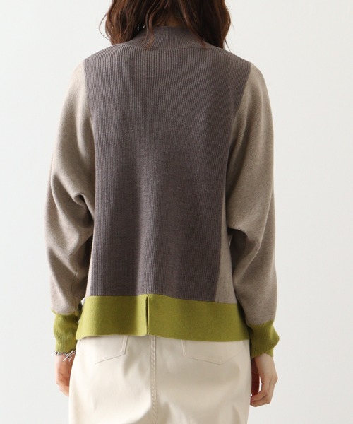 ニット セーター BRODIAEA 配色ハイネックプルオーバー レディース ニット セーター BRODIAEA 配色ハイネックプルオーバー