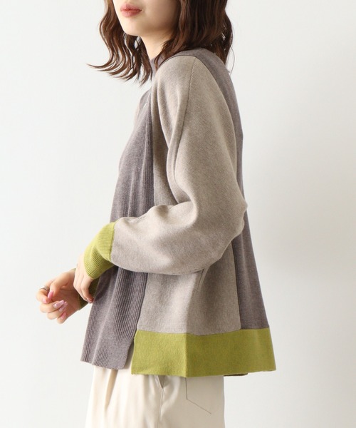 ニット セーター BRODIAEA 配色ハイネックプルオーバー レディース ニット セーター BRODIAEA 配色ハイネックプルオーバー
