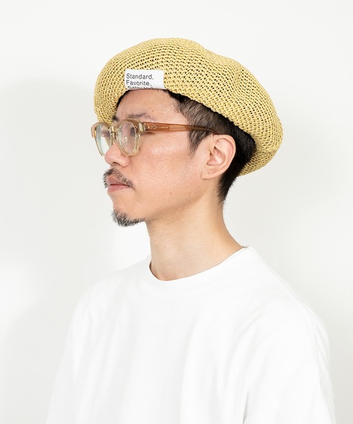 CA4LA黒ファーの変形ベレー帽トーク帽 リボン付き