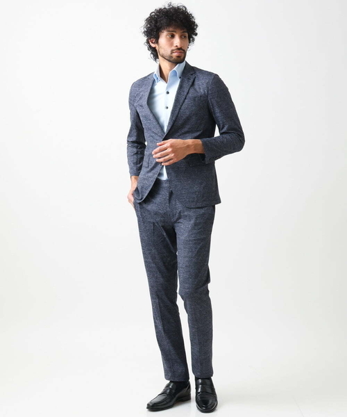 MICHEL KLEIN HOMME スラックス 総柄メッシュスラックスパンツ