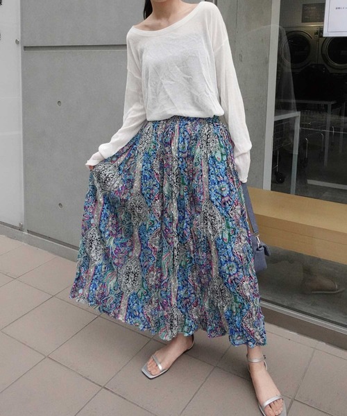 70s vintage花柄 ロングスカート ヴィンテージ 60s 70s USA製 花柄 総柄 ロング スカート N574