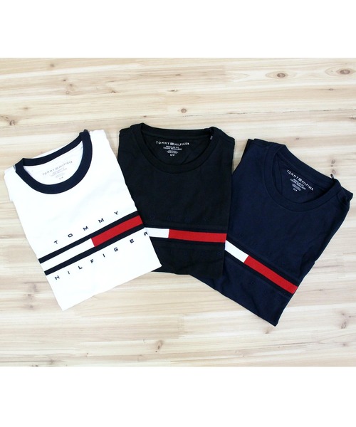 TOMMY HILFIGER tシャツ フラッグ＆ロゴ刺繍 半袖Tシャツ メンズ