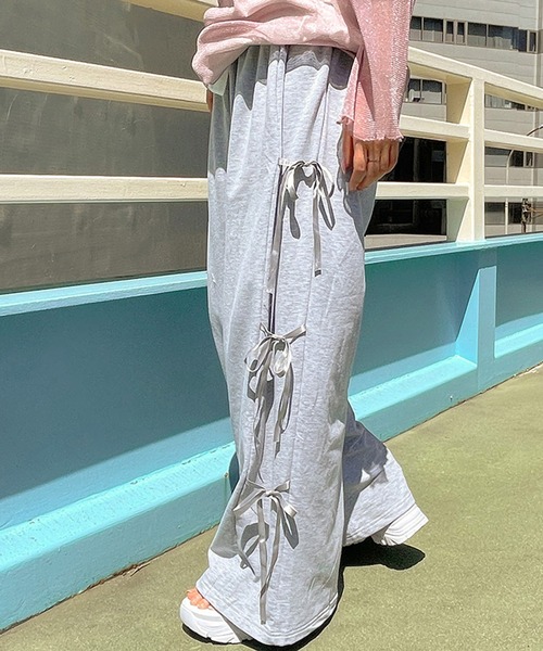 スウェットパンツ ジャージ リボン付きパンツ レディース : ZOZOTOWN 