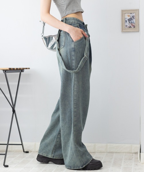 pumpkin port ジーンズ デニム デニムパンツ サスペンダー付き