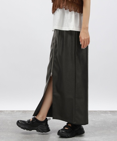 未使用タグ付き✨✨ベイジ　ロングスカート　ラップ　ブラック　プリーツ BEIGE, - ZEPHYR / ウールライクアシンメトリープリーツスカート