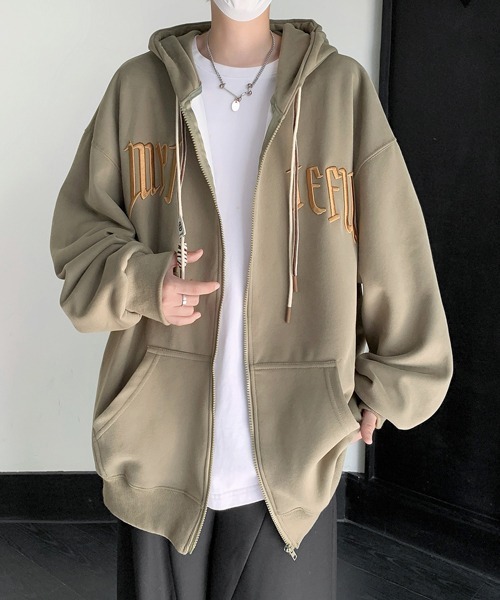 パーカー 「FVLMEN」logo embroidery zip parka/ロゴ 刺繍 ジップ