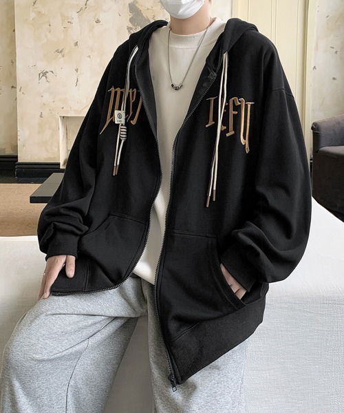 パーカー 「FVLMEN」logo embroidery zip parka/ロゴ 刺繍 ジップ