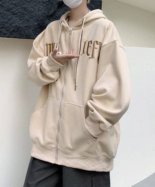 パーカー 「FVLMEN」logo embroidery zip parka/ロゴ 刺繍 ジップ