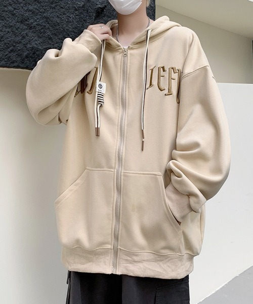 パーカー 「FVLMEN」logo embroidery zip parka/ロゴ 刺繍 ジップ