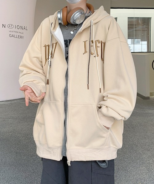 パーカー 「FVLMEN」logo embroidery zip parka/ロゴ 刺繍 ジップ