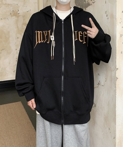 パーカー 「FVLMEN」logo embroidery zip parka/ロゴ 刺繍 ジップ