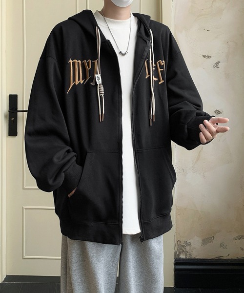 パーカー 「FVLMEN」logo embroidery zip parka/ロゴ 刺繍 ジップ