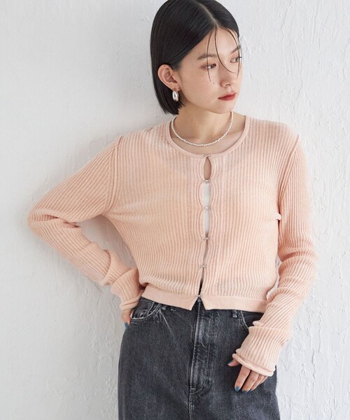 SHIPS カーディガン Wai＋:「手洗い可能」1/18ホック付 レディース