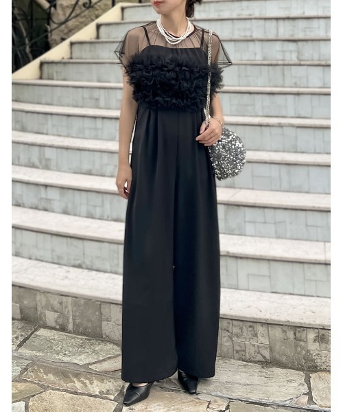 apart by lowrysフリルチュールセットサロペット　パンツドレス結婚式 apart by lowrysフリルチュールセットサロペット パンツドレス結婚式