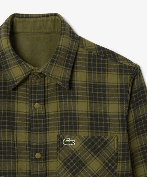 LACOSTE（ラコステ） シャツ 無地 チェック柄 リバーシブルフランネル