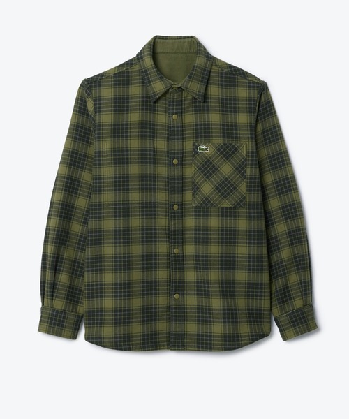 LACOSTE（ラコステ） シャツ 無地 チェック柄 リバーシブルフランネル