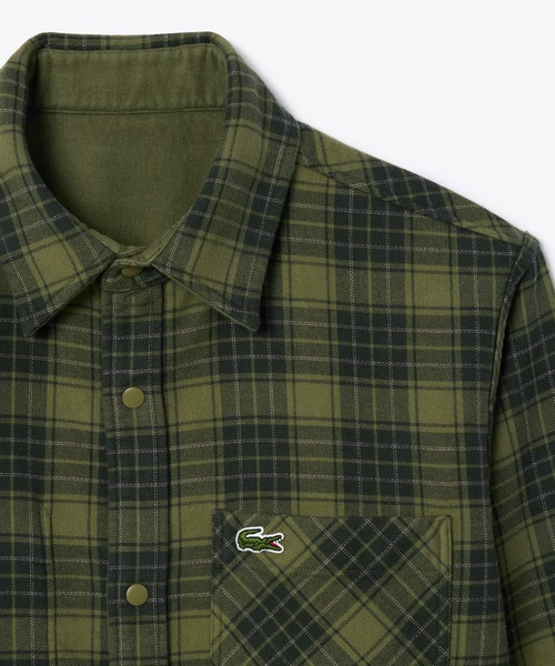 LACOSTE（ラコステ） シャツ 無地 チェック柄 リバーシブルフランネル