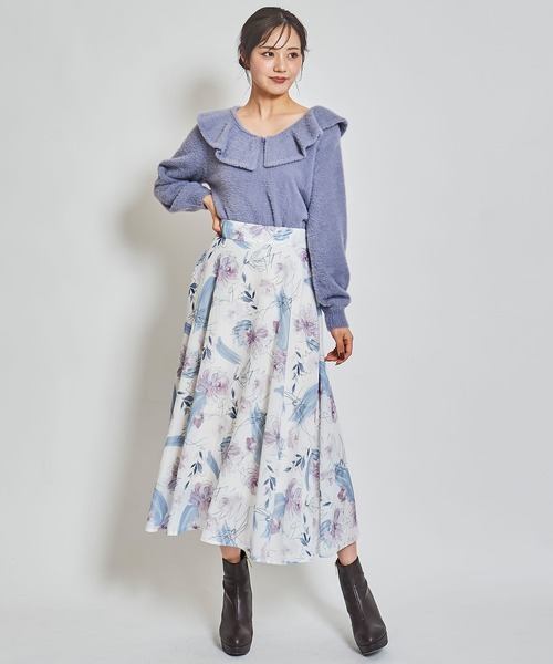 31 Sons de mode ニット セーター ラッフルフリルカラーシャギー