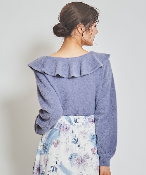 31 Sons de mode ニット セーター ラッフルフリルカラーシャギー