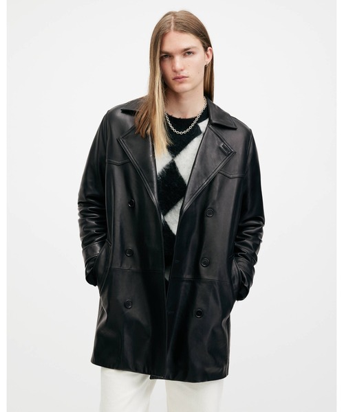 ALLSAINTS コート ジャケット KESSLER DOUBLE BREASTED LEATHER